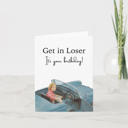 おもしろい誕生日レトログリーティングカード サンキューカード (正面)