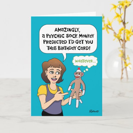 おもしろい誕生日予測 カード (黄色い花)