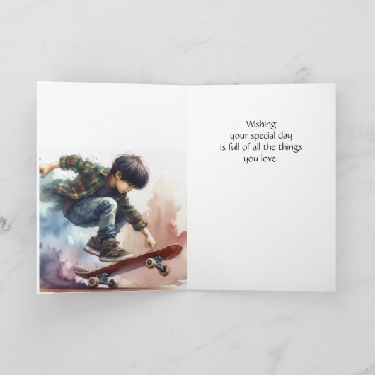 おもしろい誕生日名前をカスタムするスケートボード カード (内部)