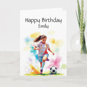 おもしろい誕生日名前をカスタムする女子サッカー選手 カード