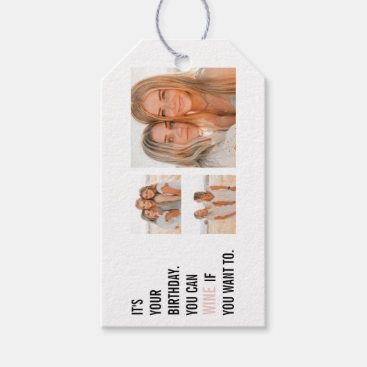 おもしろい誕生日引用文 |コラージュ写真 |ギフ最高のト ギフトタグ (正面)