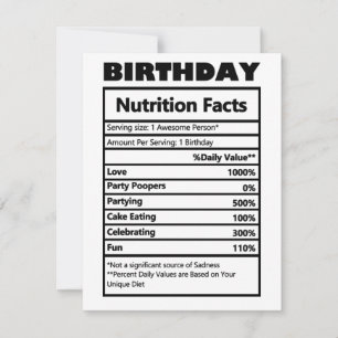 おもしろい誕生日栄養事実 シーズンカード