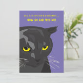 おもしろい誕生日猫カード、招待状 (スタンド正面)