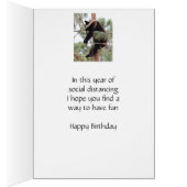 おもしろい誕生日社会的距離感COVID19熊動物 (内側 (右))