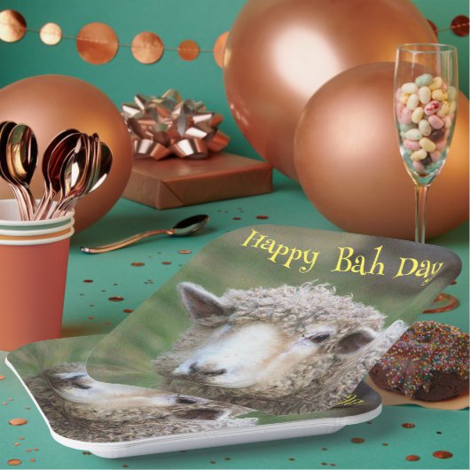 おもしろい誕生日羊紙プレート ペーパープレート (複数)