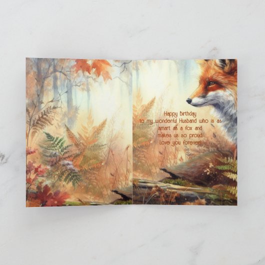 おもしろい誕生日誇りを持った夫自然 カード (内部)
