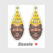 おもしろい誕生日顔とパーティーハットとカスタム年齢 シール (シート)