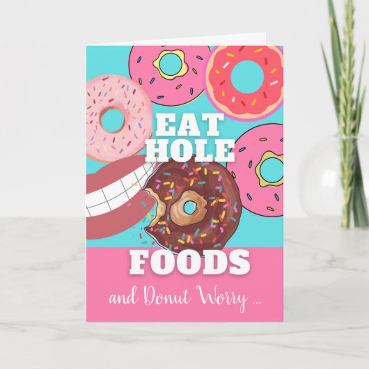 おもしろい誕生日食べホール食品の生地心配しない カード (正面)