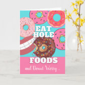 おもしろい誕生日食べホール食品の生地心配しない カード (黄色い花)