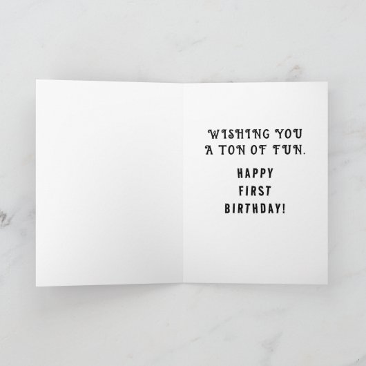 おもしろい誕生日1枚 カード (内部)