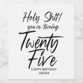 おもしろい誕生日25thハッピーバースデー25号 ワインラベル (シングルラベル)