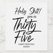 おもしろい誕生日35番ハッピーバースデー35号 ワインラベル (シングルラベル)