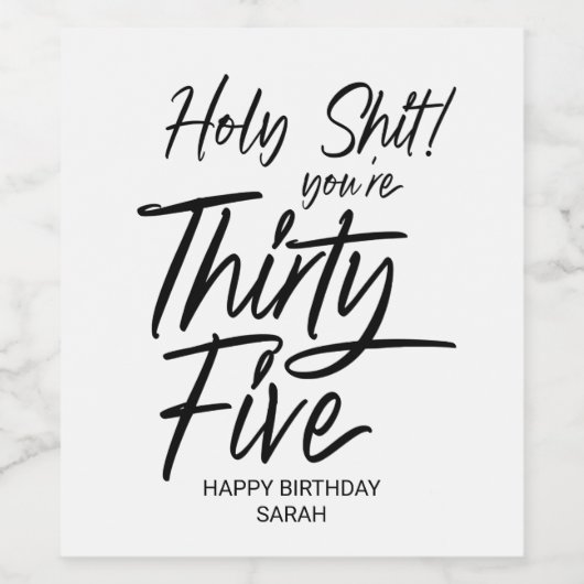 おもしろい誕生日35番ハッピーバースデー35号 ワインラベル (シングルラベル)