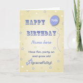 おもしろい誕生日70歳の年齢を追加 カード (正面)