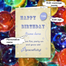 おもしろい誕生日70歳の年齢を追加 カード