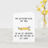 おもしろい誕生日 |おもしろい犬カード カード (黄色い花)