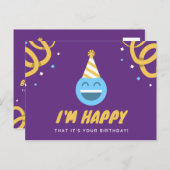 おもしろい誕生日 – カードの背面を確認 –  ポストカード (正面/裏面)