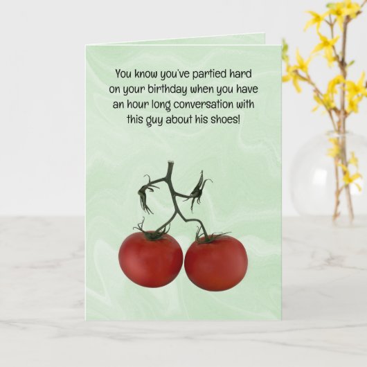 おもしろい誕生日 カード (黄色い花)