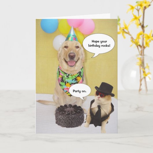 おもしろい誕生日 カード (黄色い花)