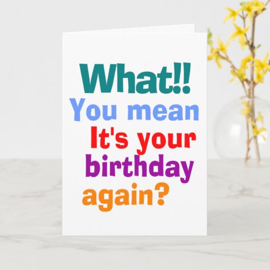 おもしろい誕生日 カード (黄色い花)