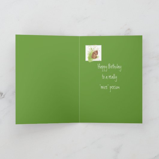 おもしろい誕生日,ネズミ人。かわいいマウス カード (内部)