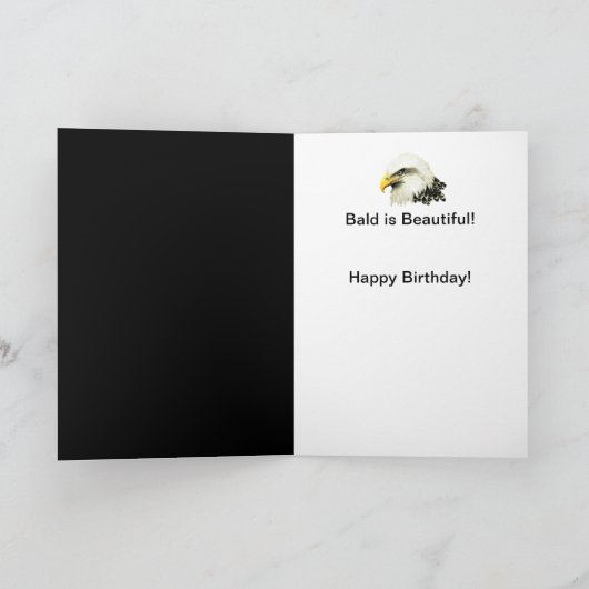 おもしろい誕生日、ハゲは美しいハゲのワシ カード (内部)