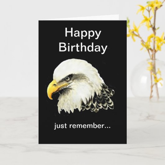 おもしろい誕生日、ハゲは美しいハゲのワシ カード (黄色い花)