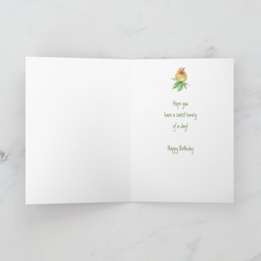 おもしろい誕生日，ハミングバード，ユーモア，バード カード (内部)