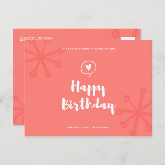 おもしろい誕生日 ポストカード (正面/裏面)