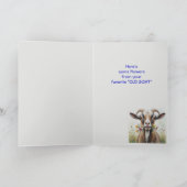 おもしろい誕生日、花のオールドヤギのユーモア カード (内部)