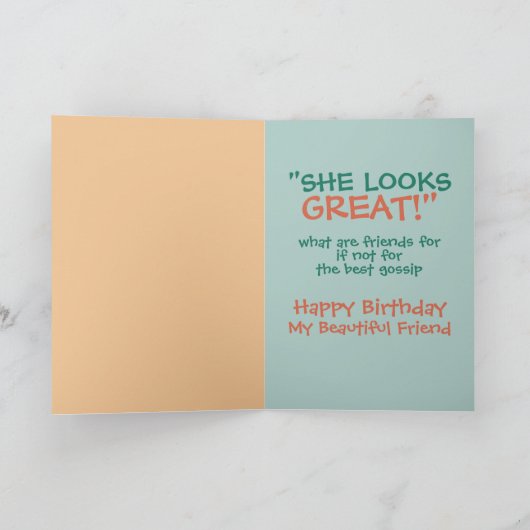 おもしろい誕生日「見た目は美し素晴らしい」バードアート カード (内部)