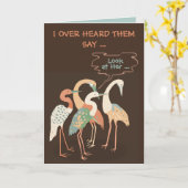 おもしろい誕生日「見た目は美し素晴らしい」バードアート カード (黄色い花)