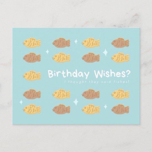 おもしろい誕生日?魚考えだと言った！ ポストカード (正面)