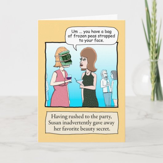 おもしろい誕生日: Peas凍ってい美しいシークレット カード (正面)