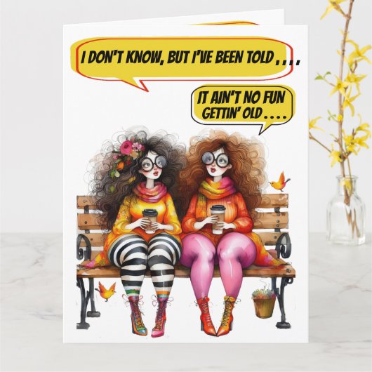 おもしろい誕生日- SEE INSIDEとBack ... カード (黄色い花)