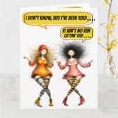 おもしろい誕生日- SEE INSIDEとBack ... カード (黄色い花)