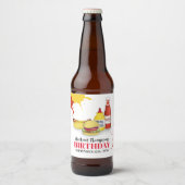 おもしろい誕生日BBQパーティーカスタム ビールラベル (正面)