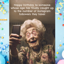 おもしろい誕生日Instagramフォロワーの古い時代 カード