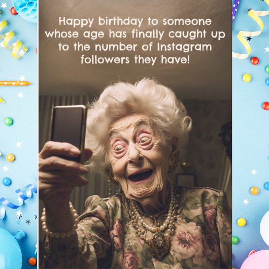 おもしろい誕生日Instagramフォロワーの古い時代 カード