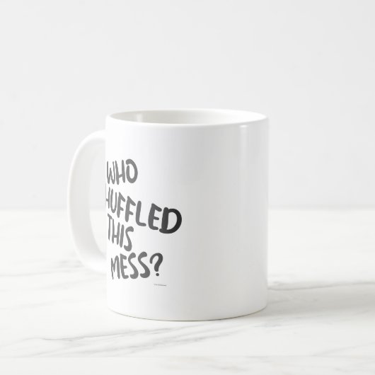 おもしろい誰がこの混乱おもしろいゲーマーモットシャッフル コーヒーマグカップ (正面左)