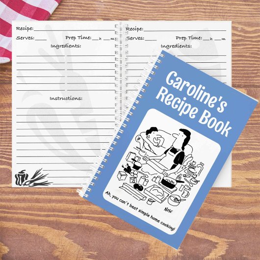 おもしろい調理師のパーソナライズされたレシピ ノートブック