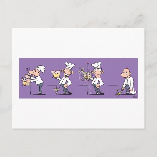おもしろい調理師 ポストカード (正面)