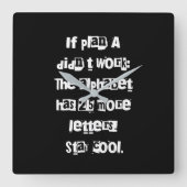 おもしろい諺の皮肉の恋人のギフト-タイポグラフィの芸術 スクエア壁時計 (正面)