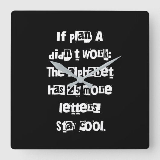 おもしろい諺の皮肉の恋人のギフト-タイポグラフィの芸術 スクエア壁時計 (正面)