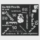 おもしろい諺の第50誕生日の黒い包装紙 ラッピングペーパー (フラット)