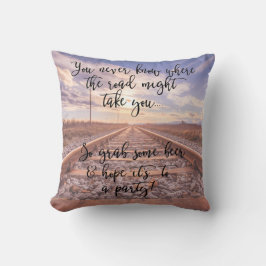 おもしろい諺の鉄道線路の背景 クッション