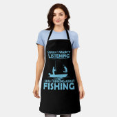 おもしろい諺の魚釣り エプロン (着用した状態)