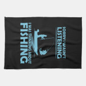 おもしろい諺の魚釣り キッチンタオル (横)