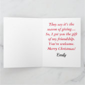 おもしろい諺ズメリークリスマスキャットマグカスタム カード (内部)