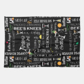 おもしろい諺lレトロカクテル名パターン キッチンタオル (横)